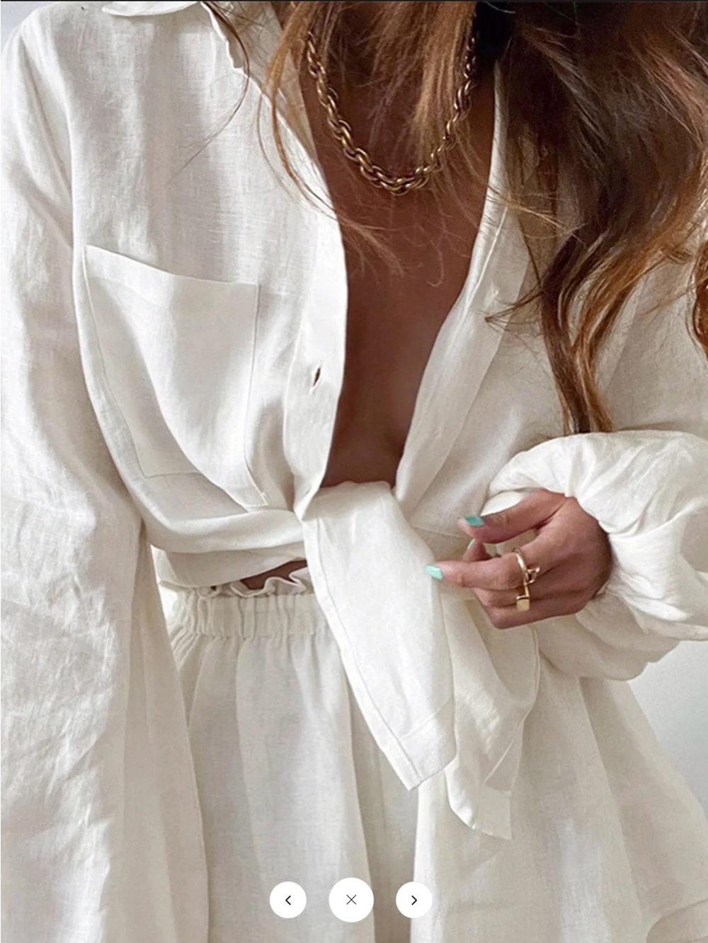 Commense Aegean Two Piece Double Lined Shorts Set -White - Medium